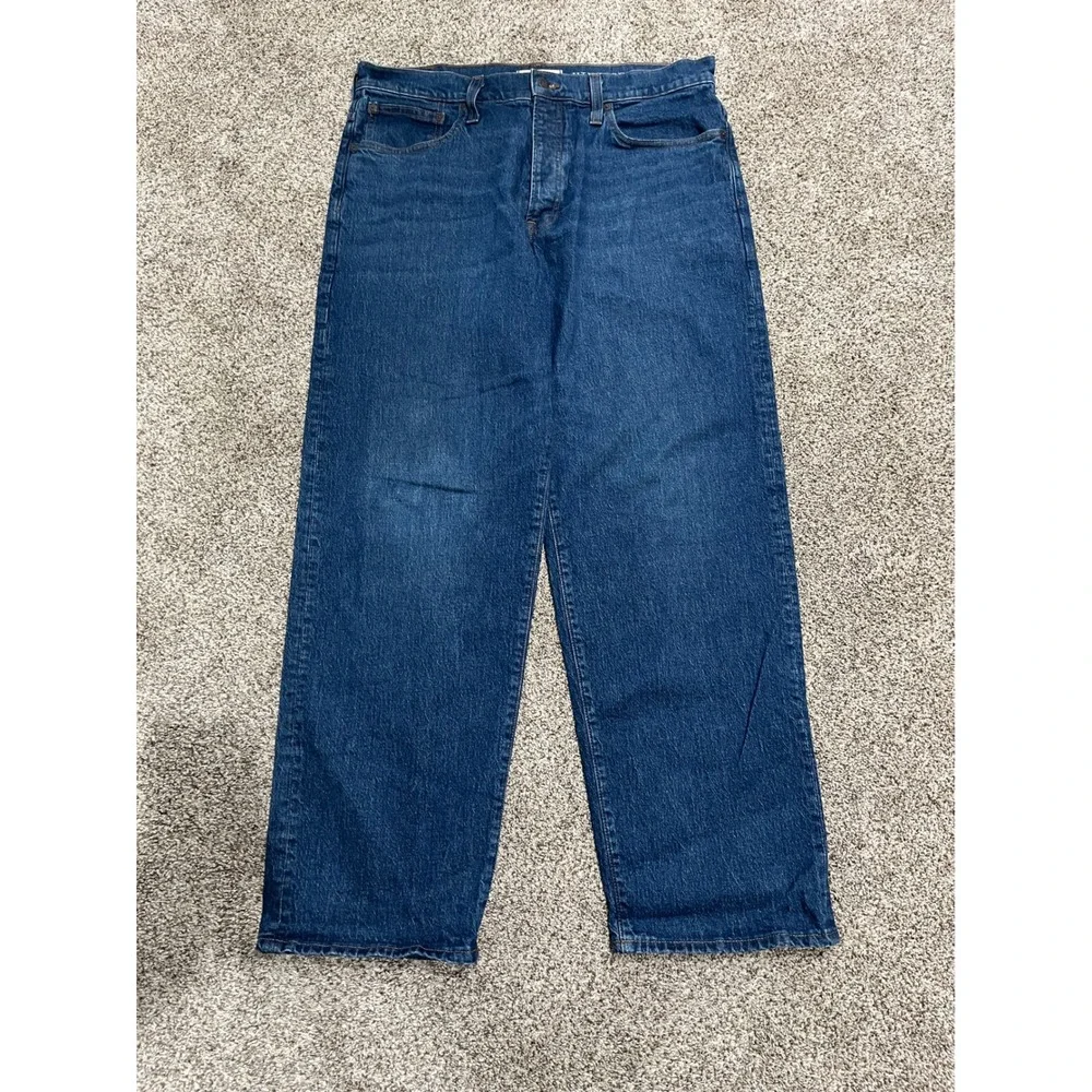 Madewell Mens Vintage Straight Jeans Blue Denim Button Fly 36x32